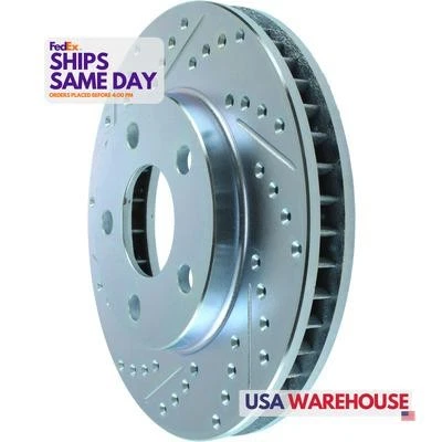 Stoptech 227.62057L, One Select Drilled/Slotted B rake Rotor Iron Natural Perfor - Image 1 of 4