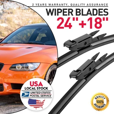 Juego de 2 escobillas limpiaparabrisas 24"+18" para BMW 330i 2016-2019 328i 2009-2016 Foto 1 de 4