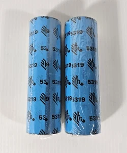 2 Rolls, Genuine Zebra 4.3" X 2913' Performance Wax Ribbon Black 05319GS11007 - Picture 1 of 5