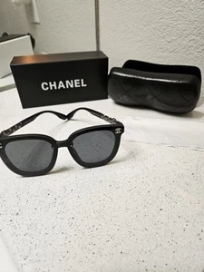 Chanel Sunglasses Women Polarized Sunglasses Black with Case And Box - Picture 1 of 9