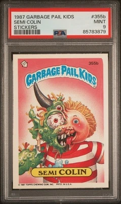 PSA 9 MINT 1987 Topps OS9 Garbage Pail Kids Stickers 355b SEMI COLIN Series 9 - Image 1 of 2