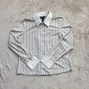 Camisa colorida a rayas con cierre de cremallera talla L Style & Co para mujer - Imagen 1 de 10