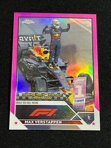 2023 Topps Chrome Formula 1 MAX VERSTAPPEN PINK REFRACTOR 70/75 #161 - Picture 1 of 2