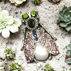 Bug Brooch Gift Boxed Faux Pearl Body With Rhinestones Anniversary Mothers Day