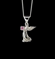 Beautiful Angel Baby and Mother Fairy Necklace sterling .925 silver mum child