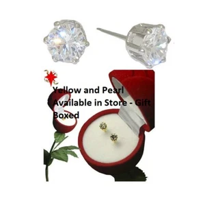 Rosa Scatola Regalo Orecchini con Zirconia Cubica Oro Bianco Chirurgico Acciaio - Foto 1 di 5