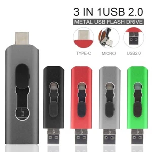 OTG 3 in 1 USB Flash Drives USB & Type-C USB Memory Stick For Samsung Android - Foto 1 di 15