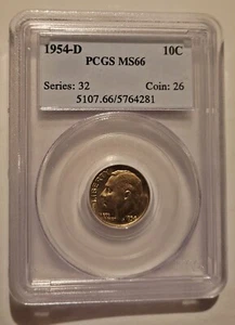 1954 D Roosevelt Dime PCGS MS66 - Picture 1 of 2
