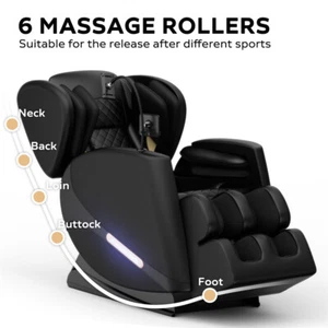Zero Gravity Massage Chair Recliner with Full Body Air Pressure & Heating Black - Picture 1 of 8
