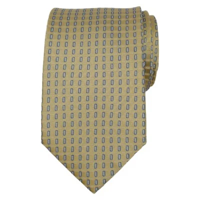 Corbata de diseñador clásica geométrica azul tejida 3,15 de seda amarilla para hombre ALARA Foto 1 de 4