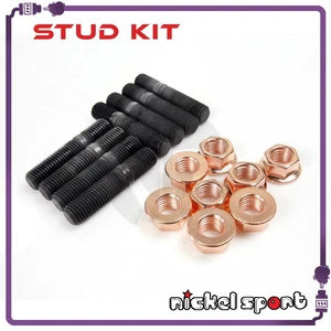 8 Sets M10x1.25 Stud 47.5mm & Nut Subaru STI VF22 VF30 VF34 TD04L TD05H Turbo - Bild 1 von 2