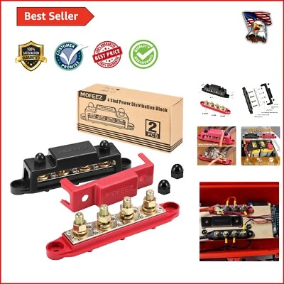 6-Screw Stainless Steel Bus Bar - 48V Power Distribution Block for Vehicles - Image 1 of 4