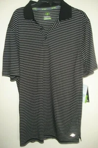Mens NordicTrack Performance Polo Shirt Black Stripe Size Small - Picture 1 of 2