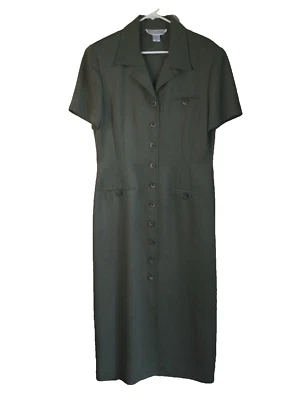 Maxi Vestido JESSICA HOWARD Taylored Botón Verde Ejército Caqui Foto 1 de 3