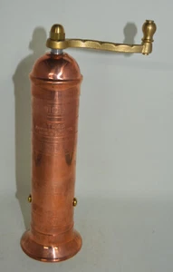 Vintage Atlas Imports Tall Copper & Brass Pepper Mill Grinder Made in Greece - Picture 1 of 5