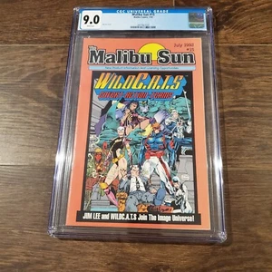 Malibu Sun #15 CGC 9.0 White Pages Jim Lee 1st Appearance Wildcats Preview Cover - Picture 1 of 8