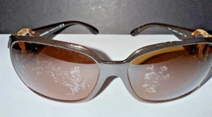 Chanel Coco Mark Brown Gold Plastic 6014 C.879/73 64 16 120 Sunglasses Butterfly - Picture 1 of 11
