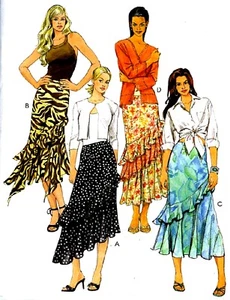 LAST 1 ! MISS SEMI-FITTED SKIRTS with FLOUNCES SEWING PATTERN 4-10 McCalls 5055 - Picture 1 of 3