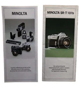 x2 Vintage Minolta Camera Accordian Style Booklets SR-T101B & Reference Guide - Picture 1 of 4