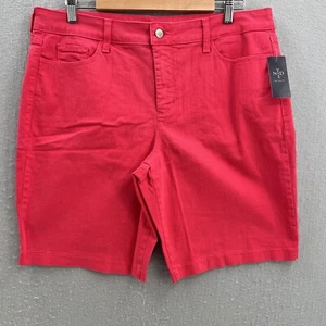 NYDJ Shorts Womens 16P Pink Chino Denim Jeans Slimming 10" Lift Tuck Mid Rise - Picture 1 of 9