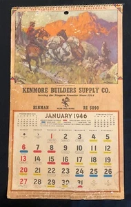 1946 Kenmore Builders Supply Co. Wright’s Hunting & Fishing Calendar Advertising - Picture 1 of 10
