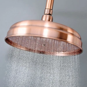 Antique Red Copper 8 inch Round Shower Head Bathroom Rainfall Shower Head - Picture 1 of 8
