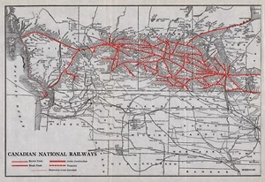 Antiguo mapa ferroviario nacional canadiense de 1924 mapa ferroviario de Canadá 1443 - Imagen 1 de 4