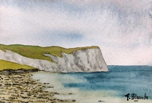ORIGINAL AQUARELL - An der Küste der Normandie. - Bild 1 von 1
