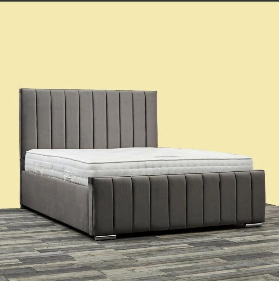 New panel Plush Velvet Bed Frame Upholstered - FAST & FREE - UK HAND MADE - Image 1 of 2