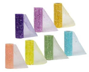 Blumen Garten Deko Netz mit Spritzern 6 in x 3 yd lila orange ~ Auswahl - Bild 1 von 9