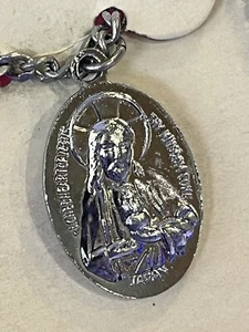Medalla MARYw/NIÑO Y Sagrado Corazón de JESÚS con Cadena No Empañable de 24" ~ JAPÓN - Imagen 1 de 7