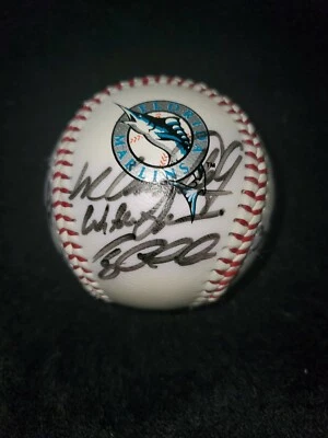 Florida Marlins Signed Logo Baseball Various Autographs Sheffield Fernandez Nenn - Image 1 of 4