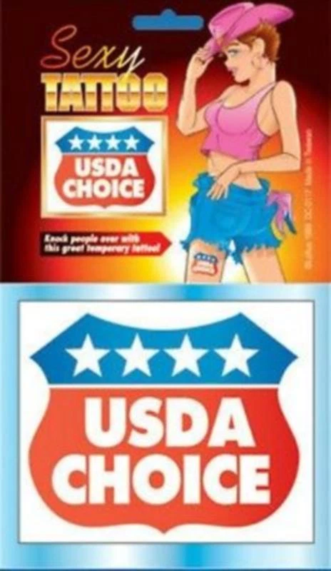 SEXY TATUAJE USDA ELECCIÓN ADHESIVO TATUAJE TEMPORAL ACCESORIO DE DISFRAZ Foto 1 de 1