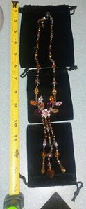 NICKY BUTLER Honey Multi Crystal & Rhinestone Tassel Designer Necklace NEW!! - Picture 1 of 7