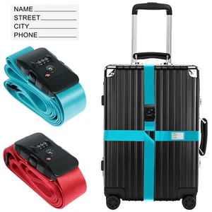 Cross Luggage Strap TSA Customs Lock Luggage Strap Adjustable ruk - Picture 1 of 14