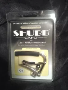 Shubb C4 Polished Nickel-Plated Capo New NIP 7.5" radius Fretboard free Ship - Picture 1 of 1