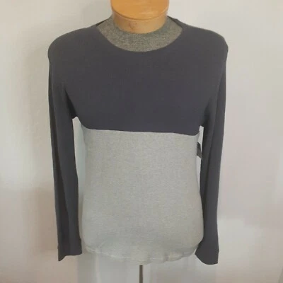 Men's Long Sleeve Crew Neck Blue / Gray Striped Thermal Shirt Arizona Jean  NWT  - Image 1 of 4