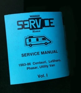 Winnebago Service Digital Manual Vol I Centauri, LeSharo, Phasar, Untility Van - Picture 1 of 4