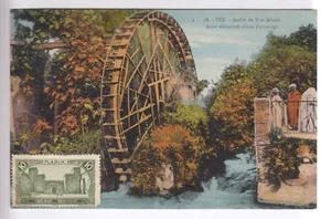 CPA AFRIQUE MAROC - FEZ JARDIN BOU JELOUD ROUE A EAU MOULIN ARROSAGE 1928 ~C50 - Imagen 1 de 2