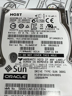 SUN 542-0388-01 390-0487-02 H106030SDSUN300G 300GB 10.0K RPM 6 Gb/s SAS 2 2.5" - Image 1 of 3