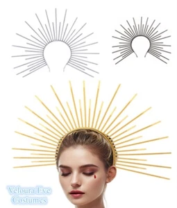 SN-G5-1 Gothic Halo Crown Virgin Mary Headband Goddess Sunburst Headdress - Picture 1 of 31