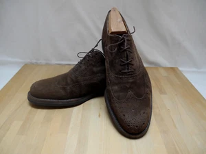 Dieter Kuckelkorn Schuhe Wildleder Full Brouge Oxford Braun Suede Gr. 8,5 / 42,5 - Bild 1 von 12