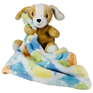Little Miracles Lovey Coperta di Sicurezza con Peluche Marrone Bianco Cucciolo Cane 12”x12” - Foto 1 di 14