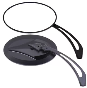 Satin Black Oval Mirrors For Harley Chopper Bobber Softail Sportster Dyna 47049 - Foto 1 di 1