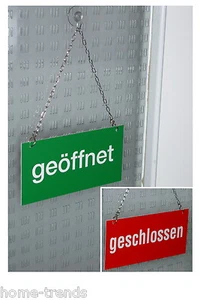 Wendeschild-Geöffnet-Geschlossen-Alu-Schild-20 x 10 cm-Türschild-Open-Closed - Bild 1 von 2