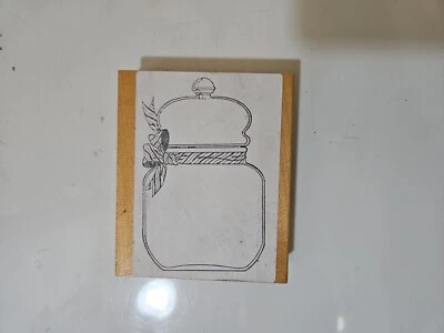 Резиновый штамп рама банки деревянное крепление 5 дюймов x 4,25 дюйма аптекарская банка для конфет большая рама - Изображение 1 из 2