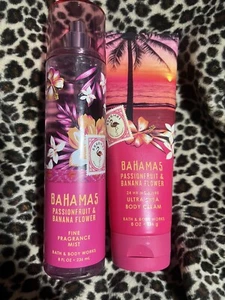 Bath & Body Works 1 X BAHAMAS PASSIONFRUIT BANANA 8oz FRAG MIST 8 Oz BODY CREAM - Picture 1 of 1