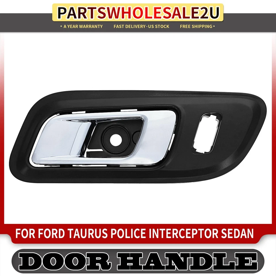 Manija de puerta interior cromada negra del conductor delantero para Ford Police Interceptor Sedán Foto 1 de 4