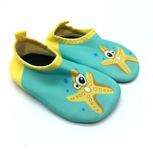 Toddler Boys Girls Water Shoes Slip On Starfish Blue Yellow US Size 3/4