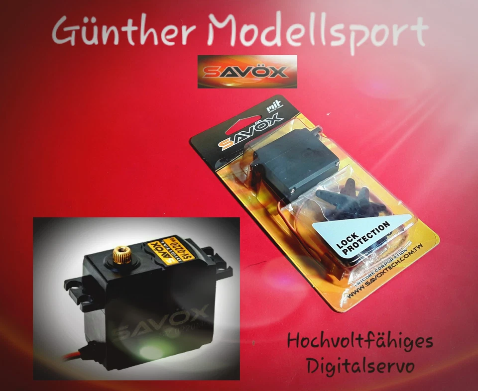 Hochvoltfähiges Digitalservo SAVÖX SV-0220MG, SV-0220MG, Günther Modellsport - Bild 1 von 1